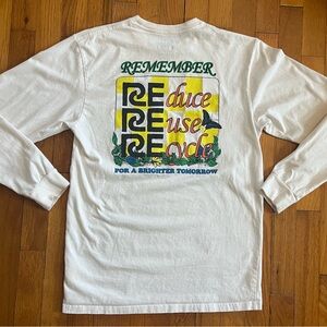 Vans “Remember to Reduce, Reuse, Recycle” White Long Sleeve Tee Size M